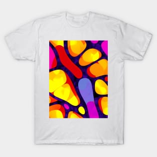 Vibrant Butterfly Phospor Crystal - Stained Glass Design Pattern T-Shirt